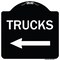 Signmission Trucks Trucks With Left Arrow Heavy-Gauge Aluminum Architectural Sign, 18" x 18", BW-1818-22781 A-DES-BW-1818-22781 - alternate 1